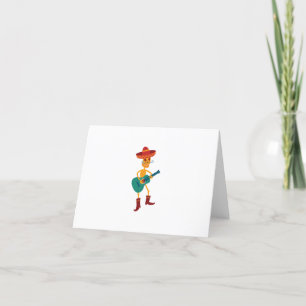 Tarjeta De Agradecimiento Festividad Skeleton Guitar Player