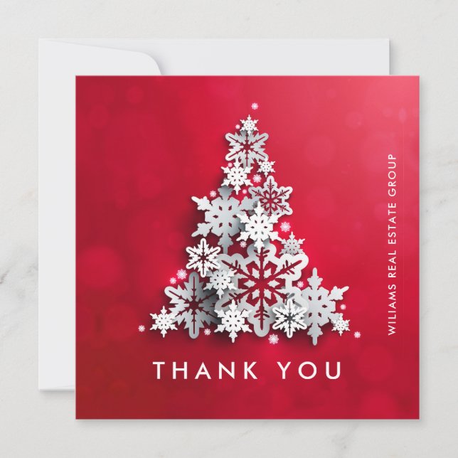 Tarjeta De Agradecimiento Festividades navideñas navideñas feriadas corporat (Anverso)