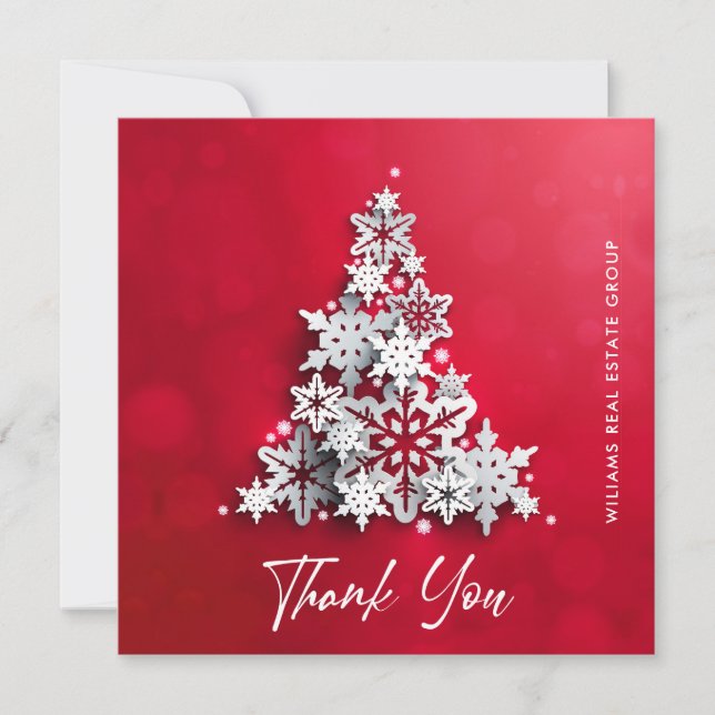 Tarjeta De Agradecimiento Festividades navideñas navideñas feriadas corporat (Anverso)