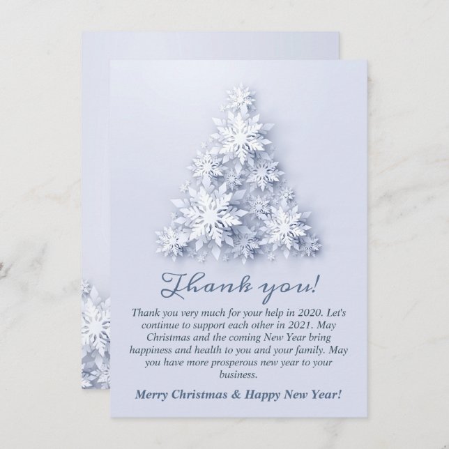 Tarjeta De Agradecimiento Festividades navideñas navideñas feriadas corporat (Anverso / Reverso)