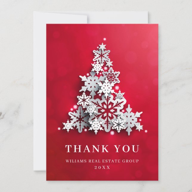 Tarjeta De Agradecimiento Festividades navideñas navideñas feriadas corporat (Anverso)