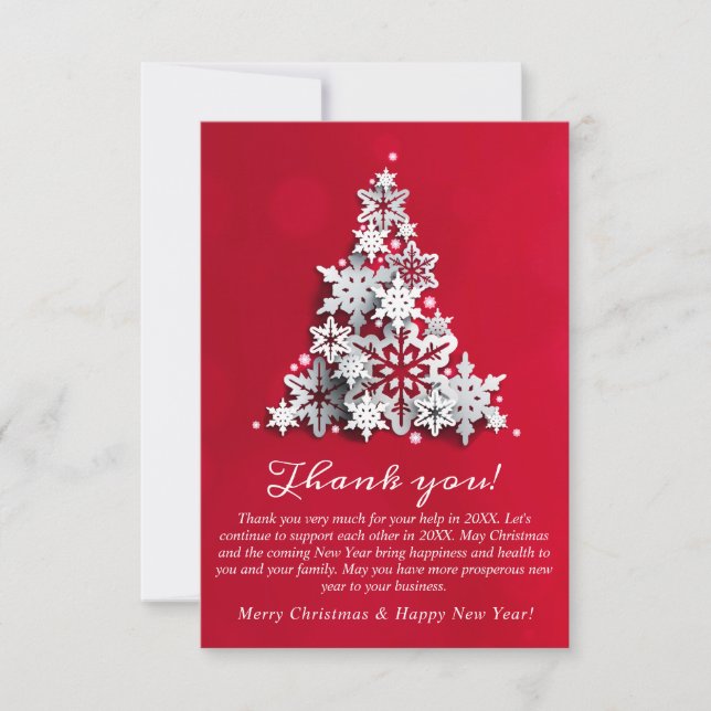 Tarjeta De Agradecimiento Festividades navideñas navideñas feriadas corporat (Anverso)