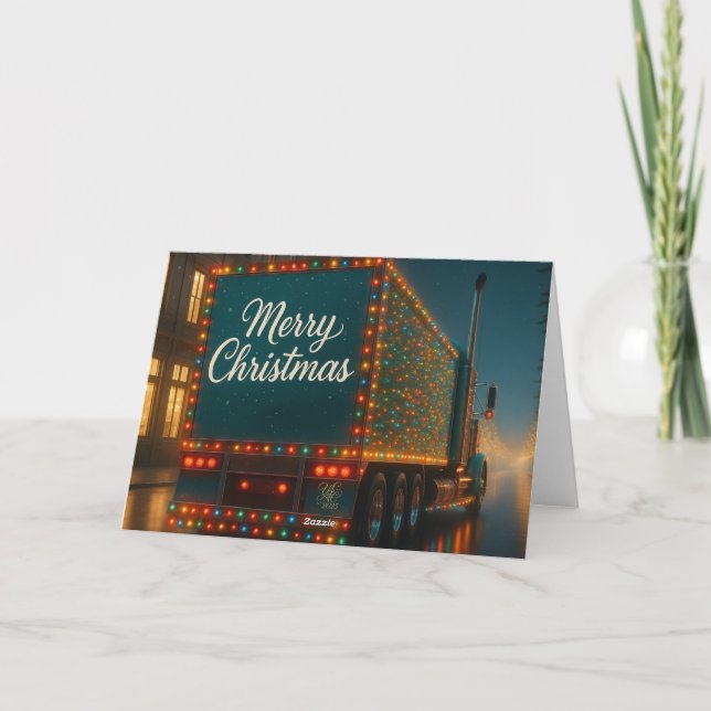 Tarjeta De Agradecimiento  Festlicher Weihnachts-LKW mit Lichtern (Reverso)