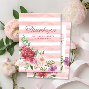 Tarjeta De Agradecimiento Fiancée de Love Shack lazo rosa para despedida de