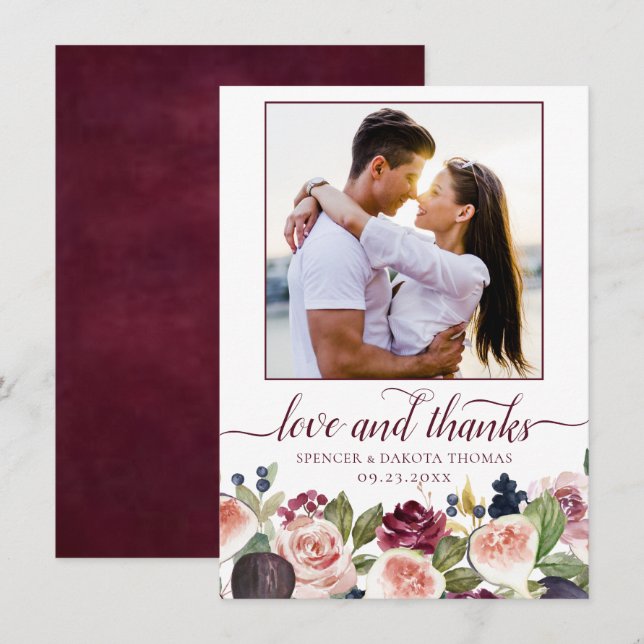 Tarjeta De Agradecimiento Fibras en Blogueo | Moody Rustic Elegant Floral Ph (Anverso / Reverso)