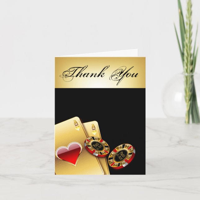 Tarjeta De Agradecimiento Ficha de Casino Gracias PREGÚNTAME PARA PONER NOMB (Anverso)