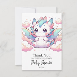 Tarjeta De Agradecimiento Fiery Dragon Baby Shower