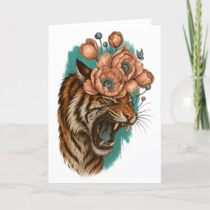 Tarjeta De Agradecimiento Fiery Tiger Bloom