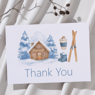 Tarjeta De Agradecimiento Fiesta Apres Ski Baby Shower Winter Nesting