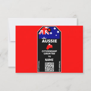 Tarjeta De Agradecimiento Fiesta australiano de ciudadanía felicita a Po