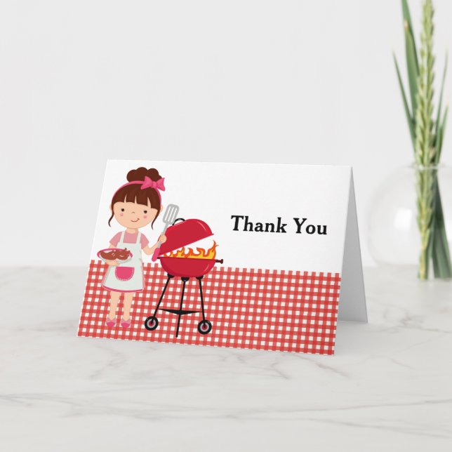 Tarjeta De Agradecimiento Fiesta BBQ Gracias (Anverso)