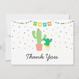 Tarjeta De Agradecimiento Fiesta Cactus Baby Shower Gracias