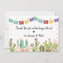 Tarjeta De Agradecimiento Fiesta Cactus Boho Bridal Shower