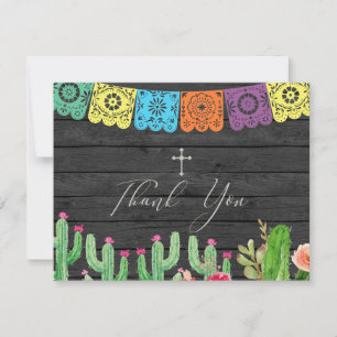 Tarjeta De Agradecimiento Fiesta Cactus Mexicano