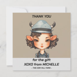 Tarjeta De Agradecimiento Fiesta chica de vaca