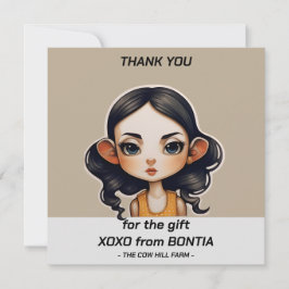 Tarjeta De Agradecimiento Fiesta chica de vaca