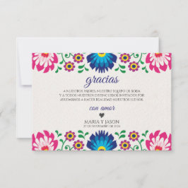 Tarjeta De Agradecimiento Fiesta Colorful Floral Botanical Spanish Wedding