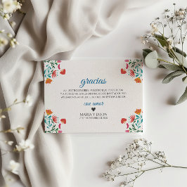 Tarjeta De Agradecimiento Fiesta Colorful Floral Modern Boda Spanish Wedding