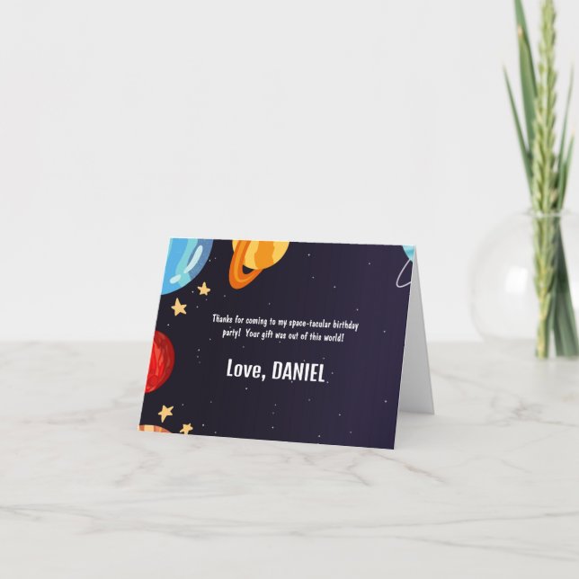 Tarjeta De Agradecimiento Fiesta colorido de Galaxia (Anverso)