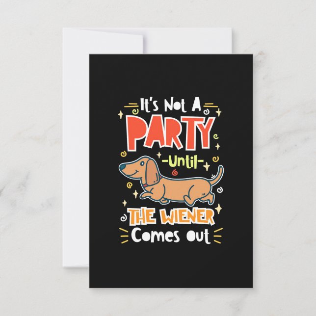 Tarjeta De Agradecimiento Fiesta Con Mis Dachshunds (Anverso)