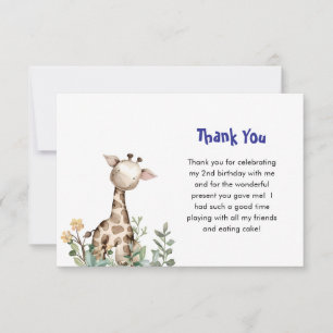 Tarjeta De Agradecimiento Fiesta de Animales Cumpleaños Ortodoxo de Niños