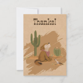 Tarjeta De Agradecimiento Fiesta de Animales del Desierto del Vaquero Capric