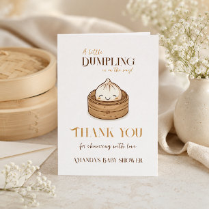 Tarjeta De Agradecimiento Fiesta de Baby Shower Asiática Kawaii de Dim Sum L