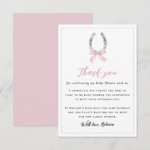 Tarjeta De Agradecimiento Fiesta de Baby Shower con Arco Rosa Moderno de Equ