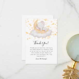 Tarjeta De Agradecimiento Fiesta de Baby Shower de Elefante Bebé Adorable