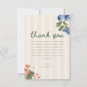 Tarjeta De Agradecimiento Fiesta de Baby Shower de Mercado con Letra Script