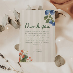 Tarjeta De Agradecimiento Fiesta de Baby Shower de Mercado con Letra Script 