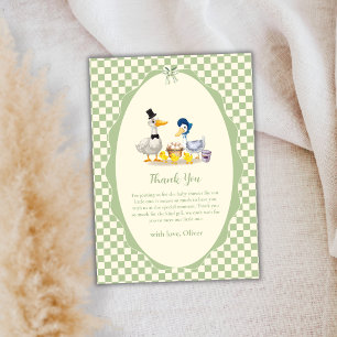 Tarjeta De Agradecimiento Fiesta de Baby Shower de Patito Sage Familar