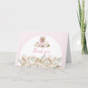 Tarjeta De Agradecimiento Fiesta de Baby Shower Pink We Can Bearly Wait 