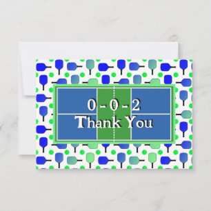 Tarjeta De Agradecimiento Fiesta de baloncesto, palas y bolas verdes azules