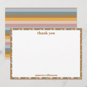 Tarjeta De Agradecimiento Fiesta de Bebé Personalizada Juguetona Retro Terro