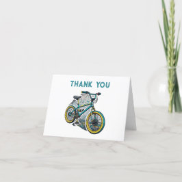 Tarjeta De Agradecimiento Fiesta de Bicicleta BMX para Niños. Aventura de ca