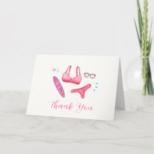 Tarjeta De Agradecimiento Fiesta de bienvenida de bebé niña Splash Salpicadu