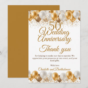 Tarjeta De Agradecimiento Fiesta de bodas de oro