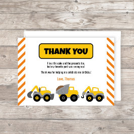 Tarjeta De Agradecimiento Fiesta de camiones de construcción