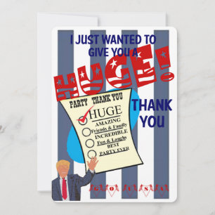 Tarjeta De Agradecimiento Fiesta de Celebración ENORME de Trump