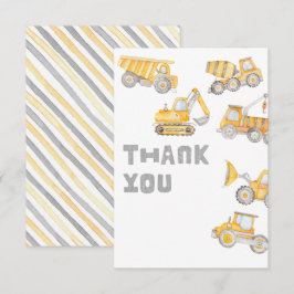 Tarjeta De Agradecimiento Fiesta de Construcción en Blanco Gracias Cartas