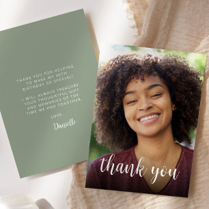 Tarjeta De Agradecimiento Fiesta de cumpleaños 30 con foto personalizada ver