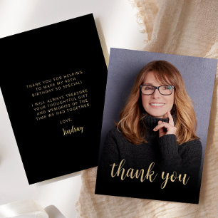 Tarjeta De Agradecimiento Fiesta de cumpleaños 40 con foto personalizada