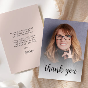 Tarjeta De Agradecimiento Fiesta de cumpleaños 40 personalizada con foto ros