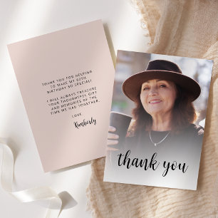 Tarjeta De Agradecimiento Fiesta de cumpleaños 60 personalizada con foto ros
