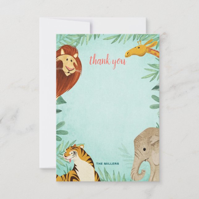 Tarjeta De Agradecimiento Fiesta de cumpleaños africana del niño pequeño de (Anverso)
