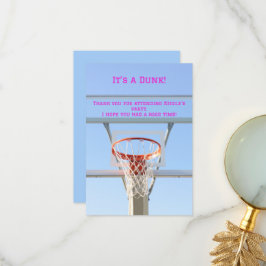 Tarjeta De Agradecimiento Fiesta de cumpleaños Blue Sky Basketball Hoop