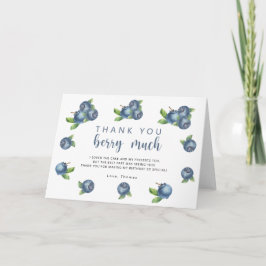 Tarjeta De Agradecimiento Fiesta de cumpleaños Blueberry, muchas gracias ber