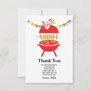 Tarjeta De Agradecimiento fiesta de cumpleaños con barbacoa, barbacoa, parri