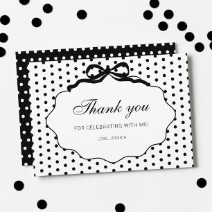 Tarjeta De Agradecimiento Fiesta de Cumpleaños con Estampado de Lunares en B